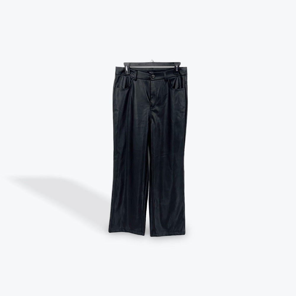 RolyPoly Faux Leather Pants Medium Black‎ Wide Leg Career Casual Trendy